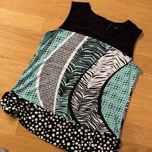 NEW DIRECTIONS large sleeveless scoop neck blouse w/button back